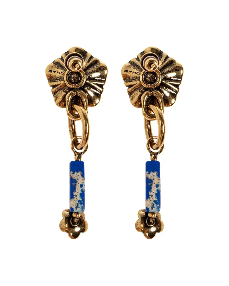 Etro Creolen mit Blumenverzierung - Blau Blau