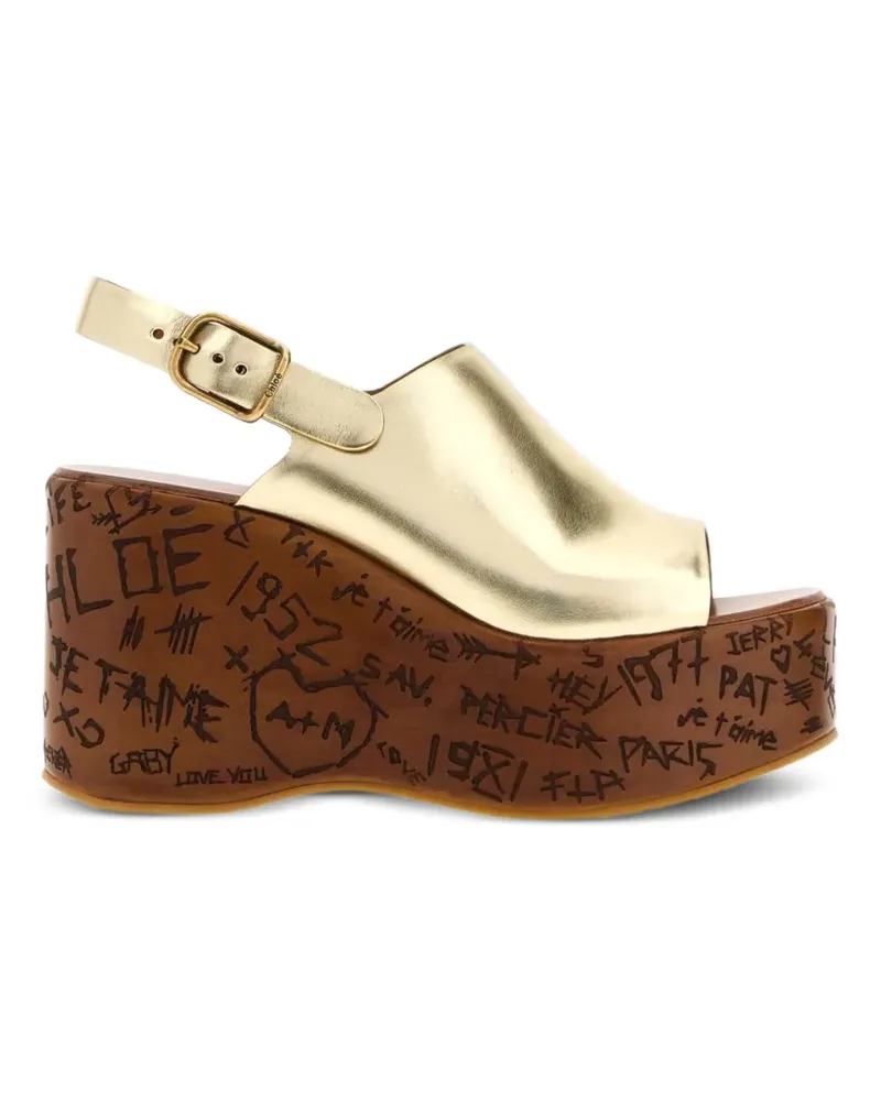 Chloé Maxime wedge sandals - Gold Gold