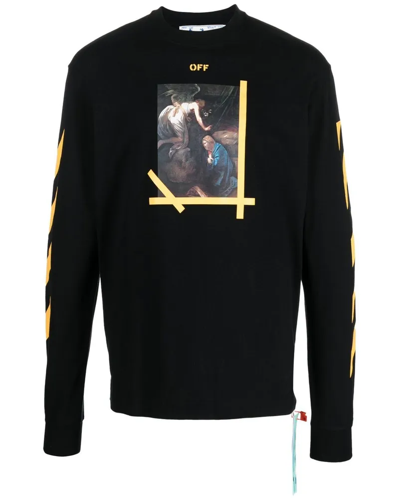 OFF-WHITE T-Shirt mit Caravaggio-Malerei - Schwarz Schwarz