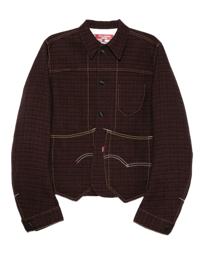Junya Watanabe x Levi's karierte Hemdjacke mit Kontrastnähten - Rot Rot