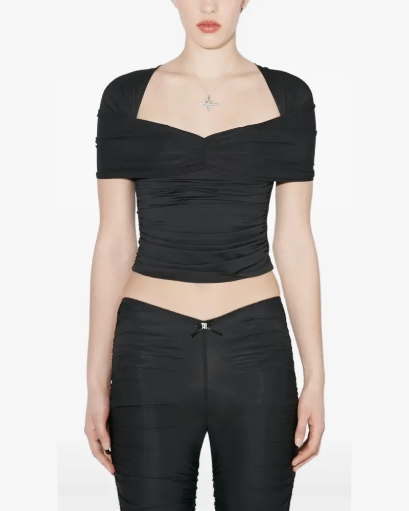 MISBHV Drapiertes Top - Schwarz Schwarz