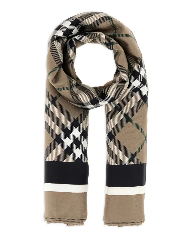 Burberry Seidenschal mit Vintage Check - Braun Braun