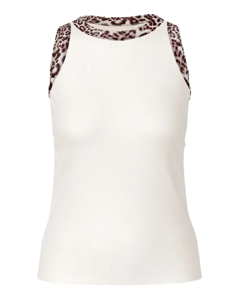 Marc Cain animal-print ribbed top - Nude Nude