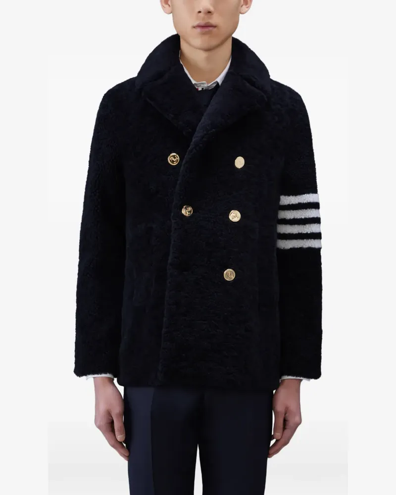Thom Browne Cabanjacke aus Shearling mit Streifen - Blau Blau