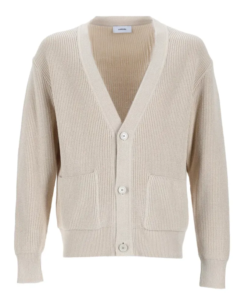 LARDINI Cardigan mit V-Ausschnitt - Nude Nude