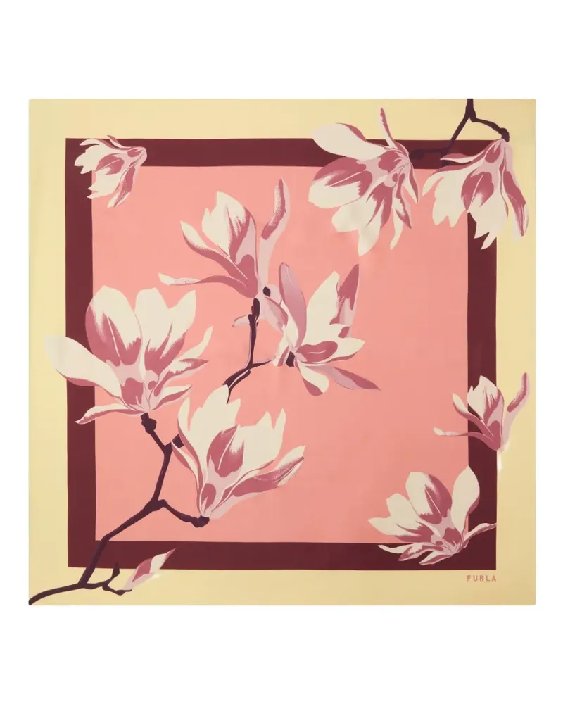 Furla Tortona floral-print scarf - Nude Nude