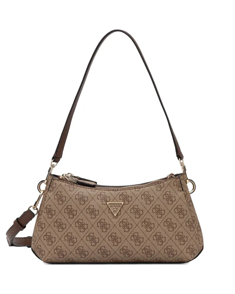 Guess Noelle Schultertasche mit Monogramm-Print - Braun Braun