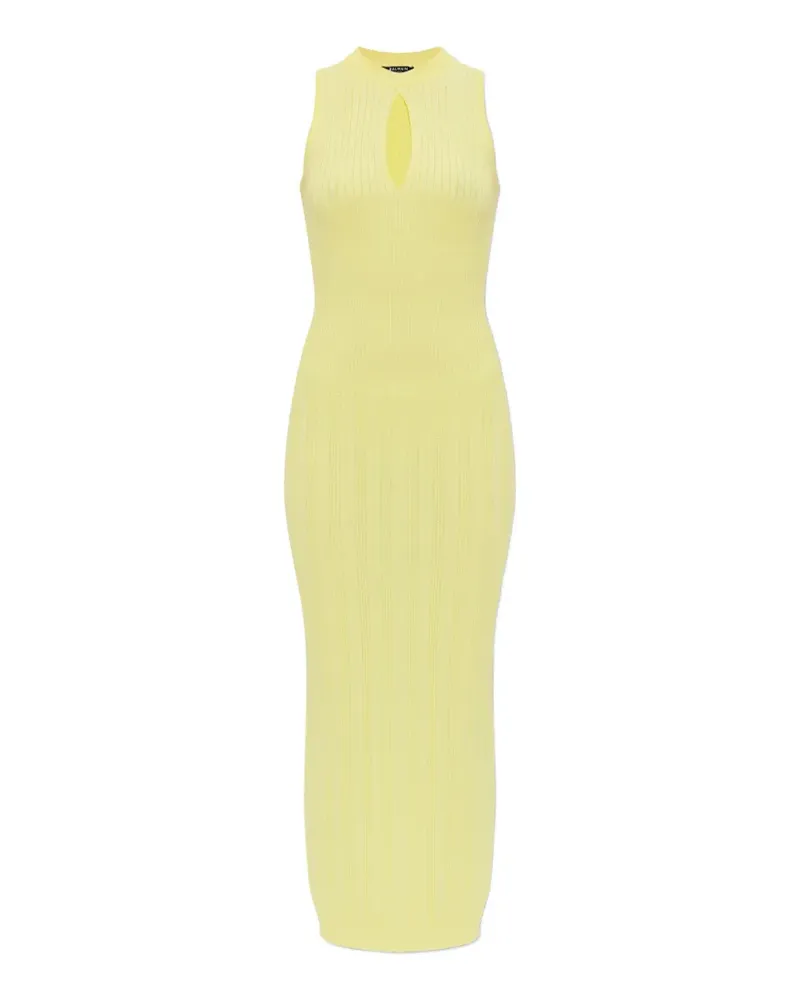 Balmain keyhole ribbed dress - Gelb Gelb