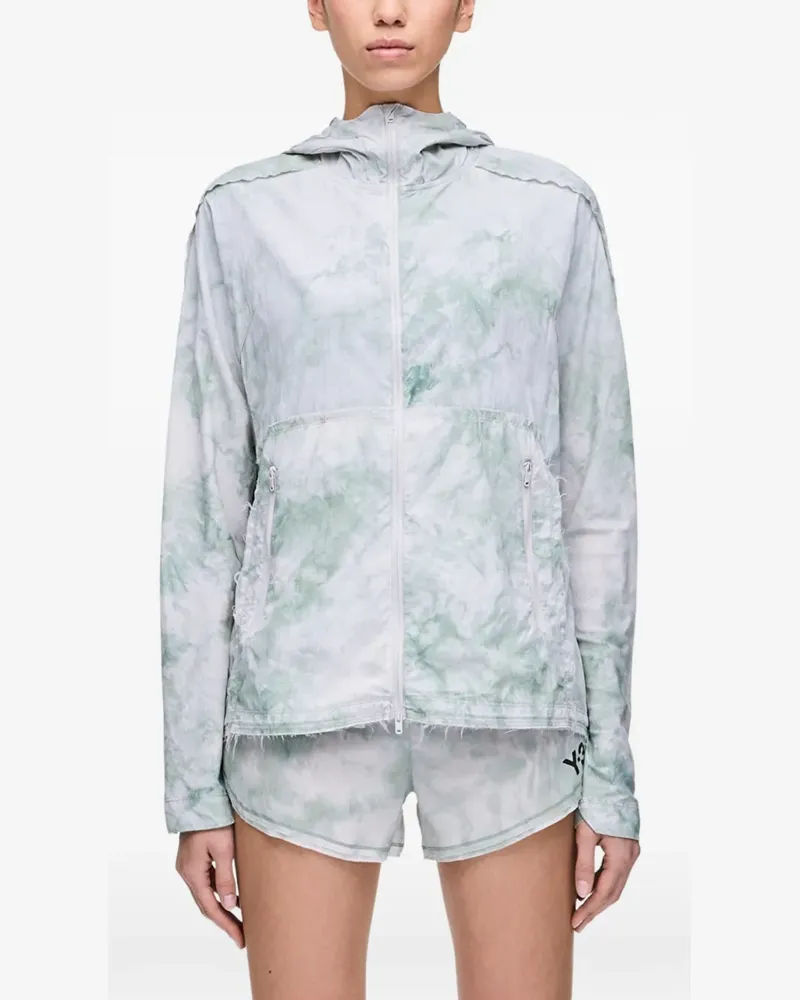 Y-3 AOP tie-dye hooded jacket - Weiß Weiß