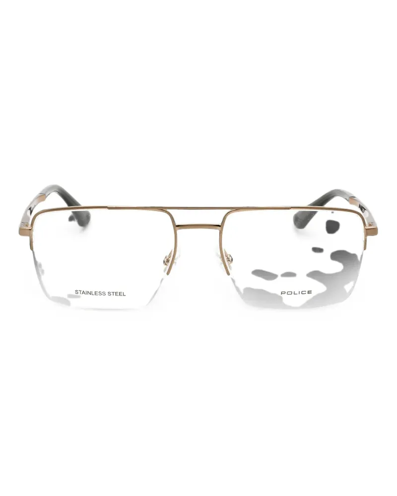 Police pilot-frame glasses - Gold Gold