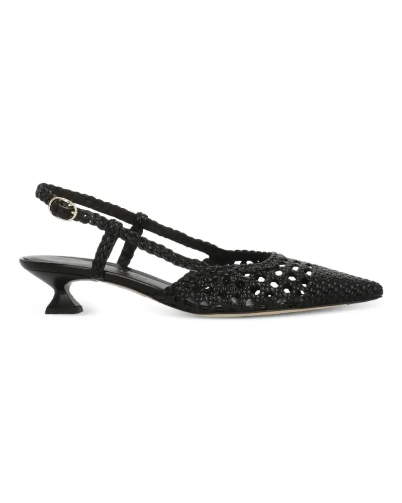 Julie Dee leather slingback heeled pumps - Schwarz Schwarz