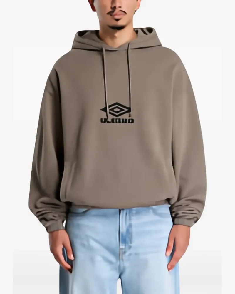 Umbro x Slam Jam OG-logo masked hoodie - Grau Grau