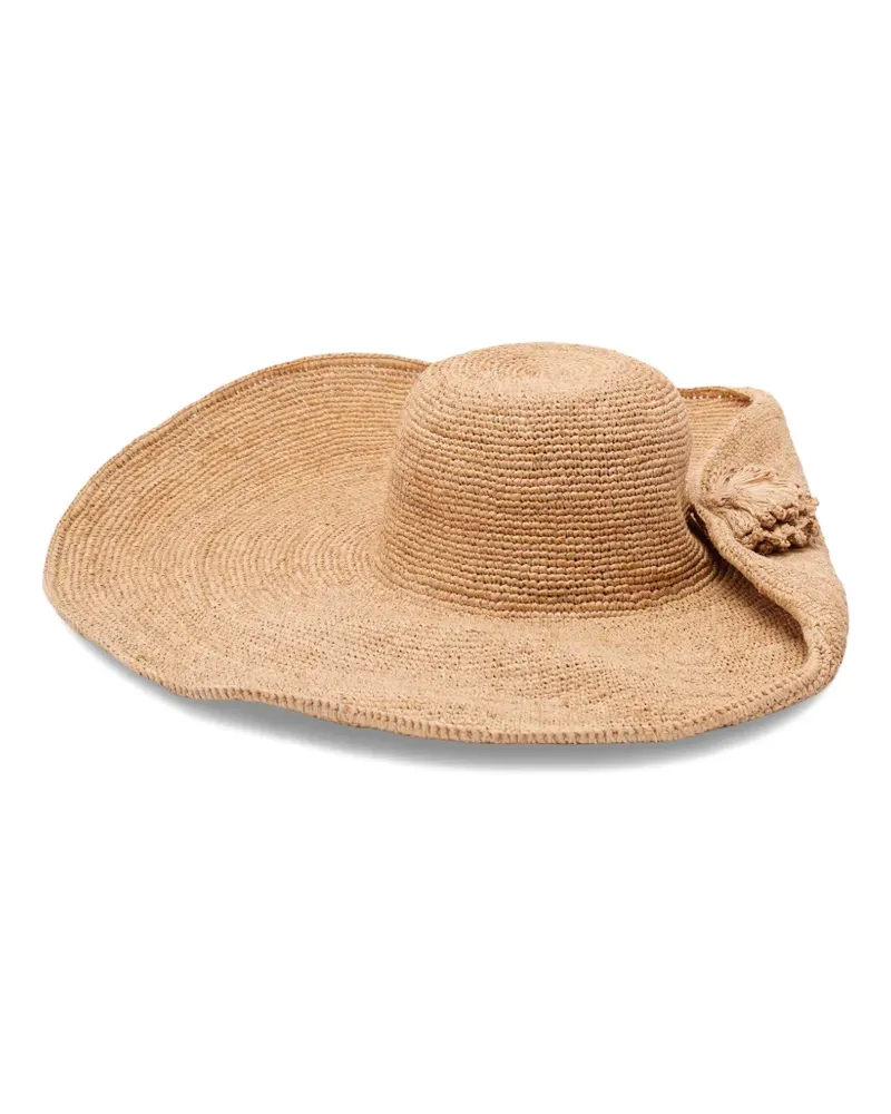 IBELIV Hut aus Raffiabast mit Quasten - Nude Nude