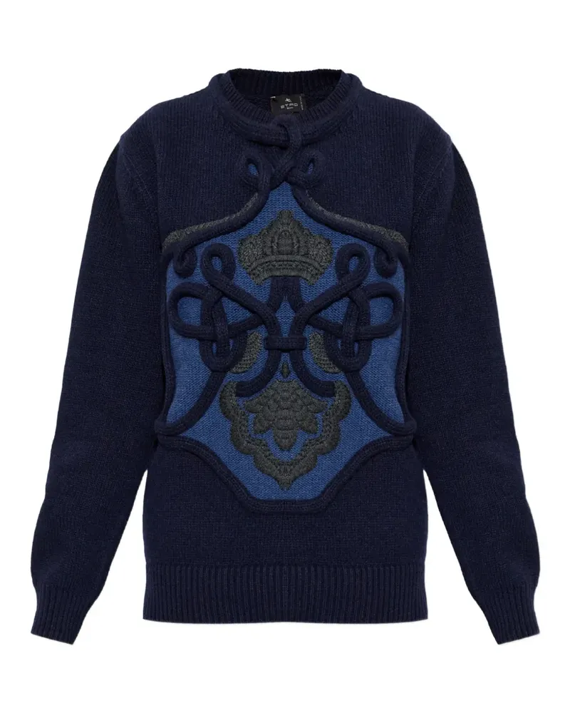 Etro Pullover mit besticktem Einsatz - Blau Blau