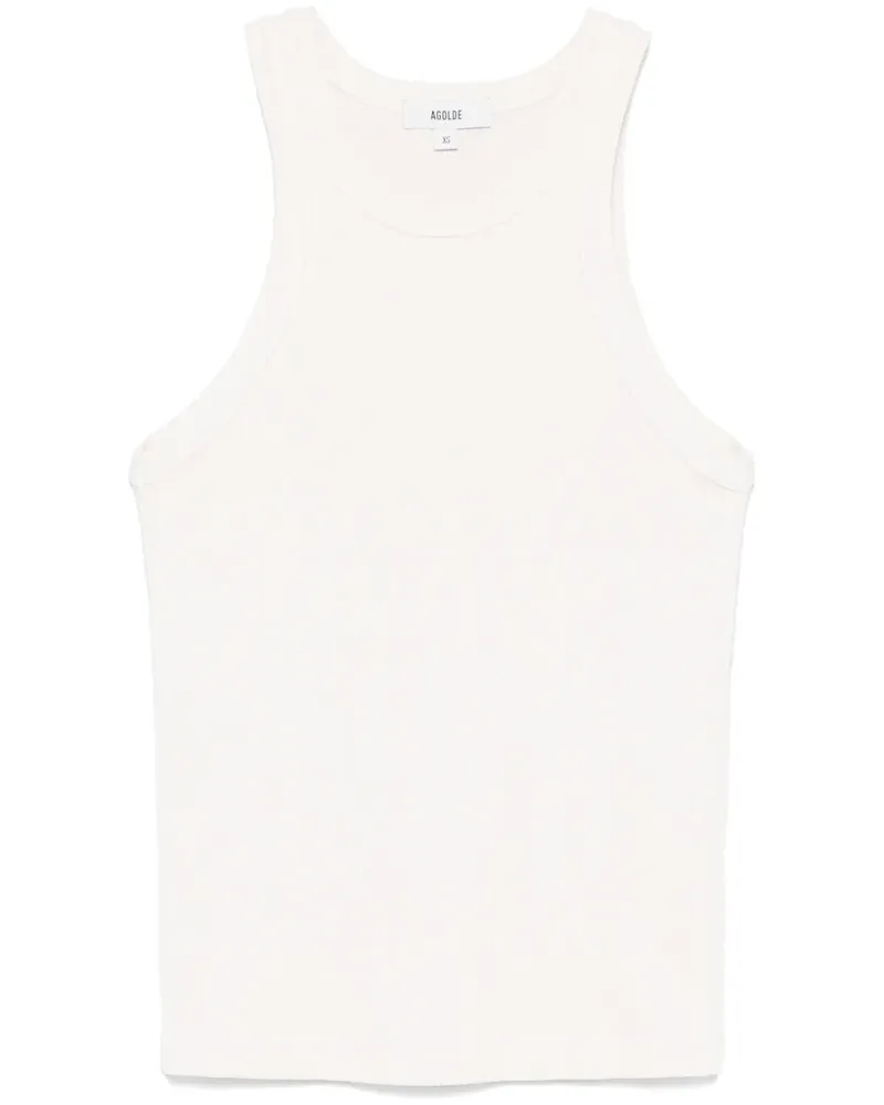 AGOLDE Geripptes Trägershirt - Weiß Weiß