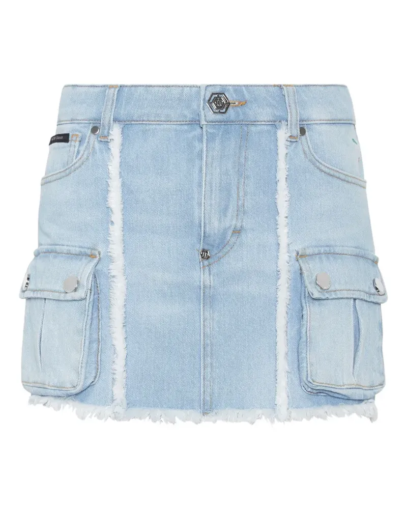 Philipp Plein frayed cargo mini skirt - Blau Blau