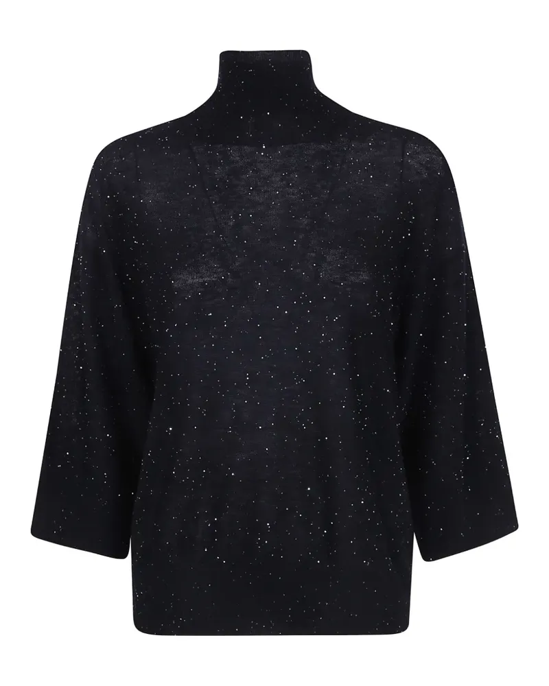 Fabiana Filippi Rollkragenpullover mit Pailletten - Schwarz Schwarz