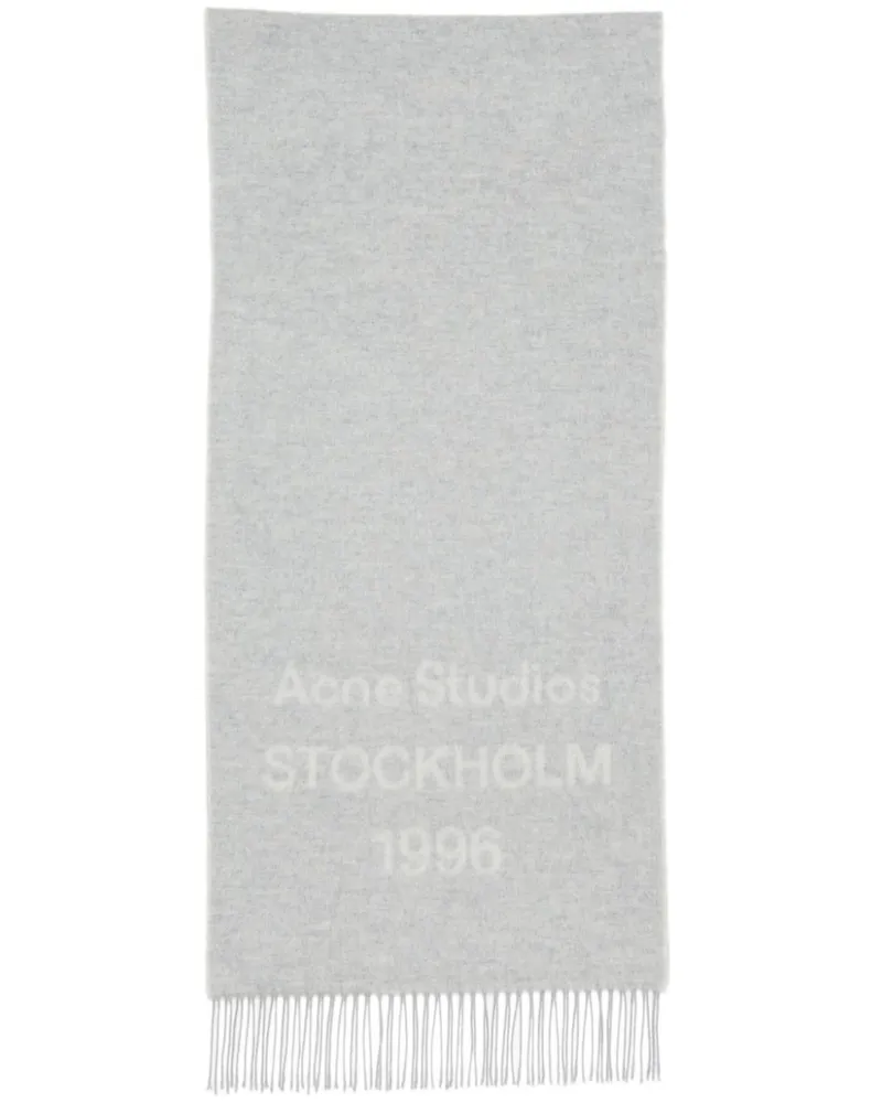 Acne Studios Schal mit Logo-Print - Grau Grau