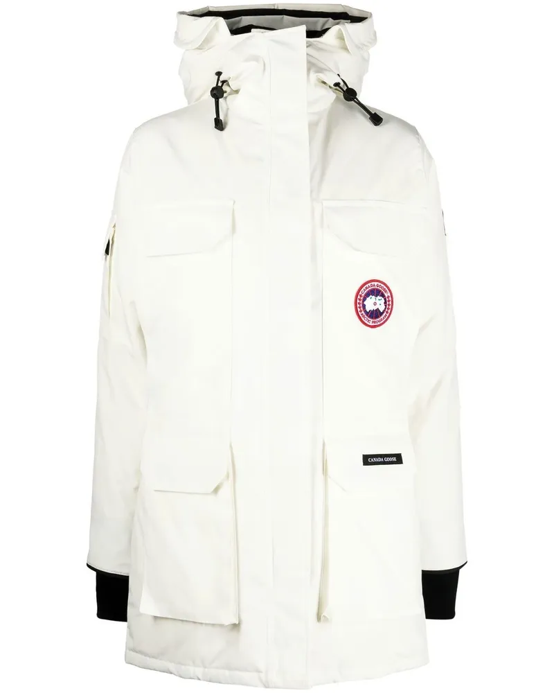 Canada Goose Gefütterter Mantel mit Logo-Patch - Weiß Weiß