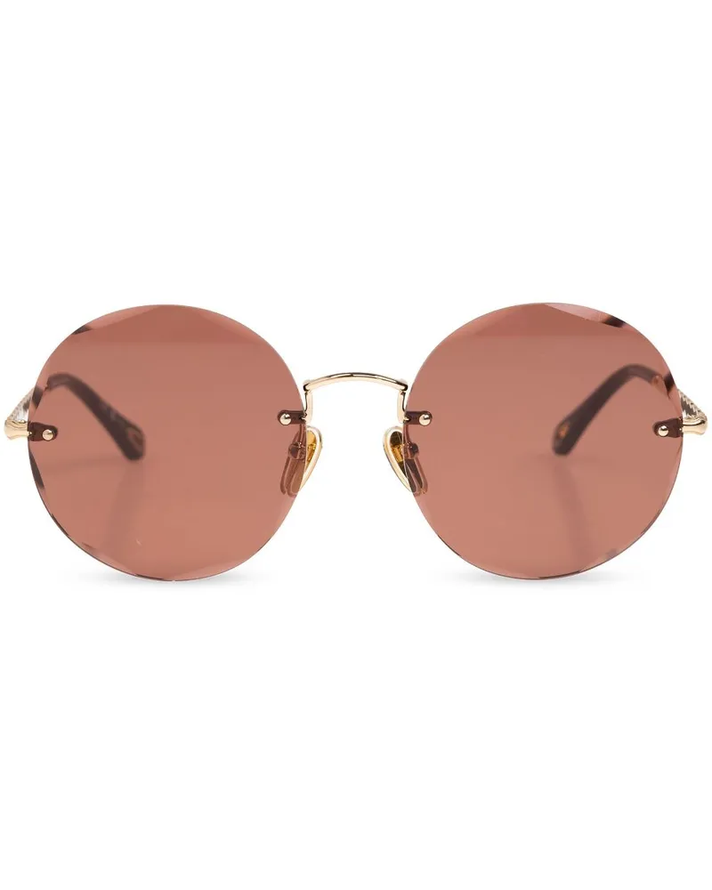 Chloé Runde Sonnenbrille im Oversized-Look - Gold Gold