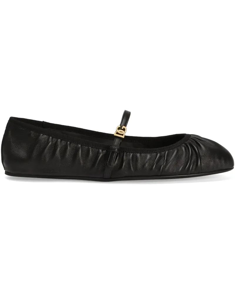 Dolce & Gabbana Ballerinas aus Leder - Schwarz Schwarz