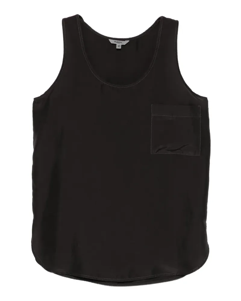 BARENA patch-pocket scoop-neck blouse - Schwarz Schwarz