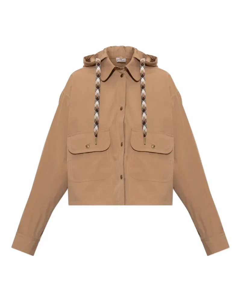 Moncler hooded cropped jacket - Nude Nude