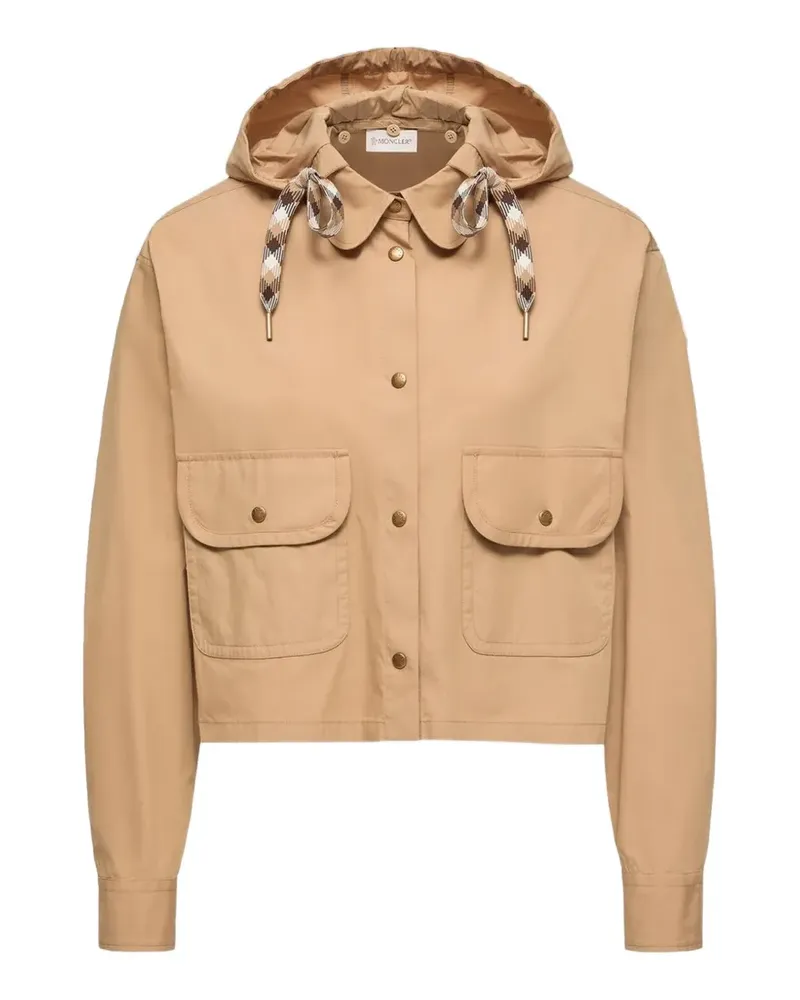 Moncler Cropped-Jacke mit Kapuze - Nude Nude