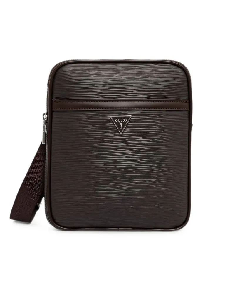 Guess textured logo-plaque belt bag - Braun Braun
