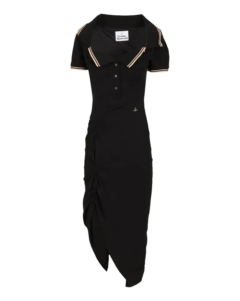 Vivienne Westwood Long Monday Pulling polo-collar midi dress - Schwarz Schwarz