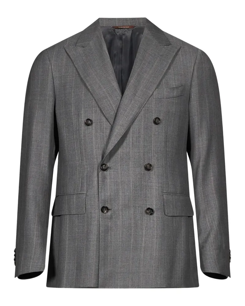 Canali Karierter Anzug - Grau Grau