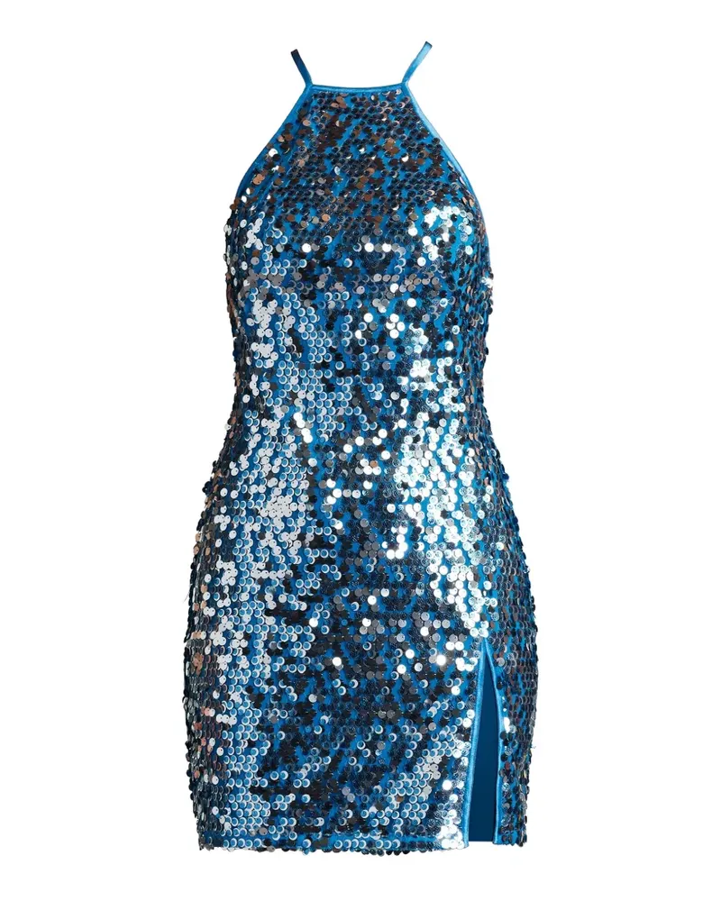 Tadashi Shoji Joia sequined halterneck mini dress - Blau Blau
