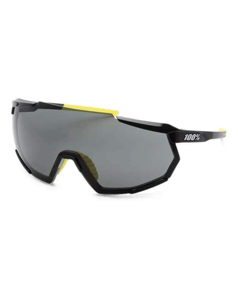100% Eyewear Racetrap 3.0 Sonnenbrille mit Shield - Schwarz Schwarz