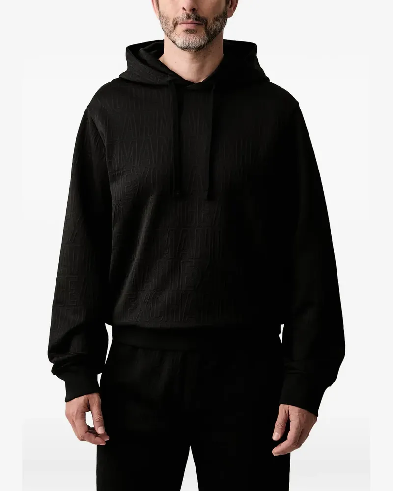 Armani Exchange logo-jacquard hoodie - Schwarz Schwarz