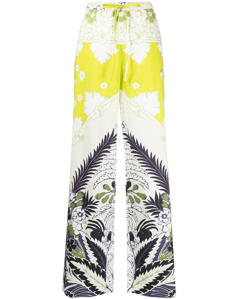 Valentino Garavani Hose mit Blumen-Print - Gelb Gelb