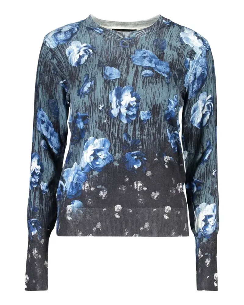 Desigual Pullover mit Blumenprint - Blau Blau