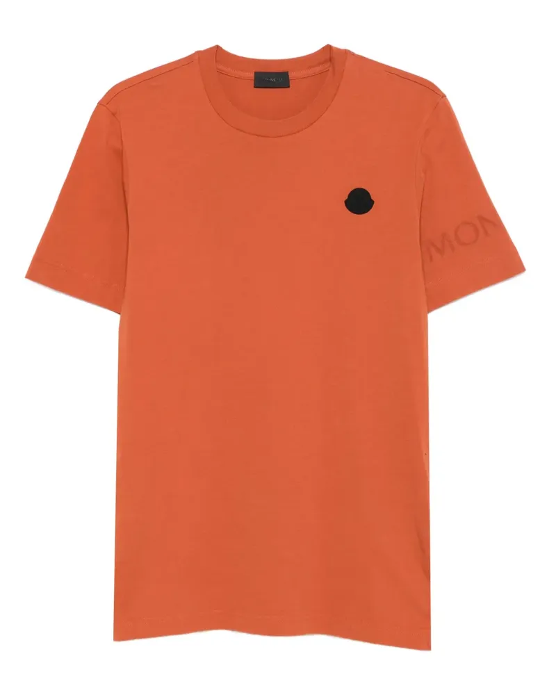 Moncler T-Shirt mit Logo-Patch - Orange Orange