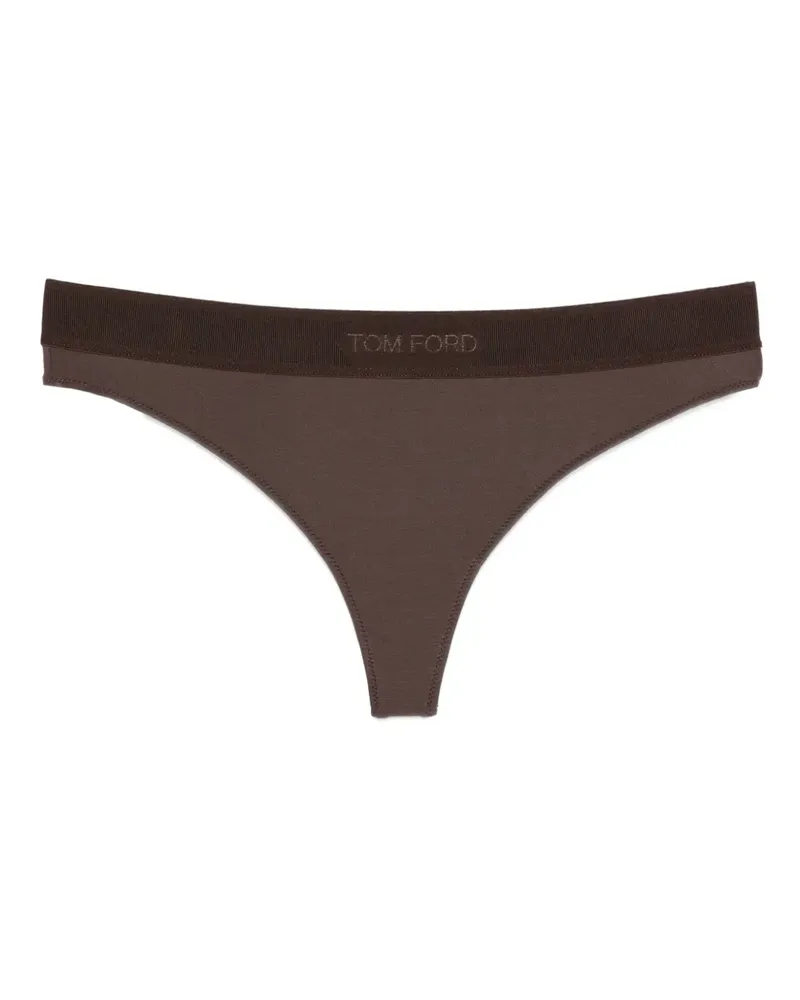 Tom Ford Tanga mit Logo-Bund - Braun Braun