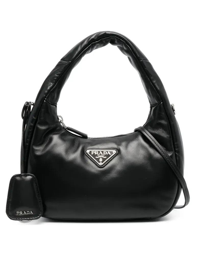 Prada Mini Soft Schultertasche - Schwarz Schwarz