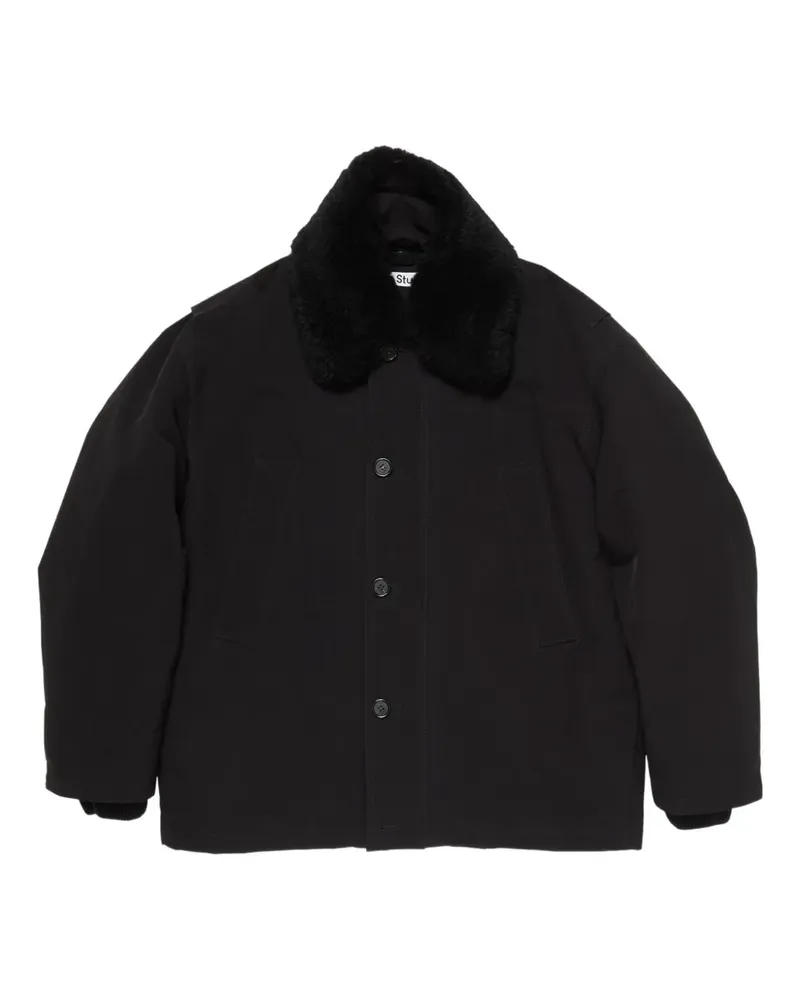 Acne Studios Bomberjacke mit Shearling-Kragen - Schwarz Schwarz