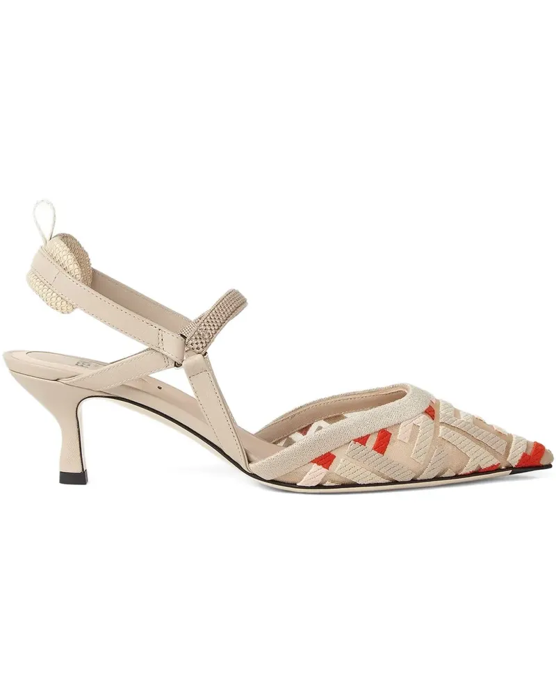 Fendi Colibrì Slingback-Pumps mit FF - Nude Nude