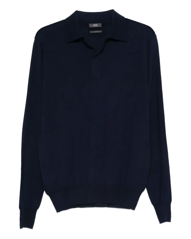 HOSIO long-sleeve polo shirt - Blau Blau