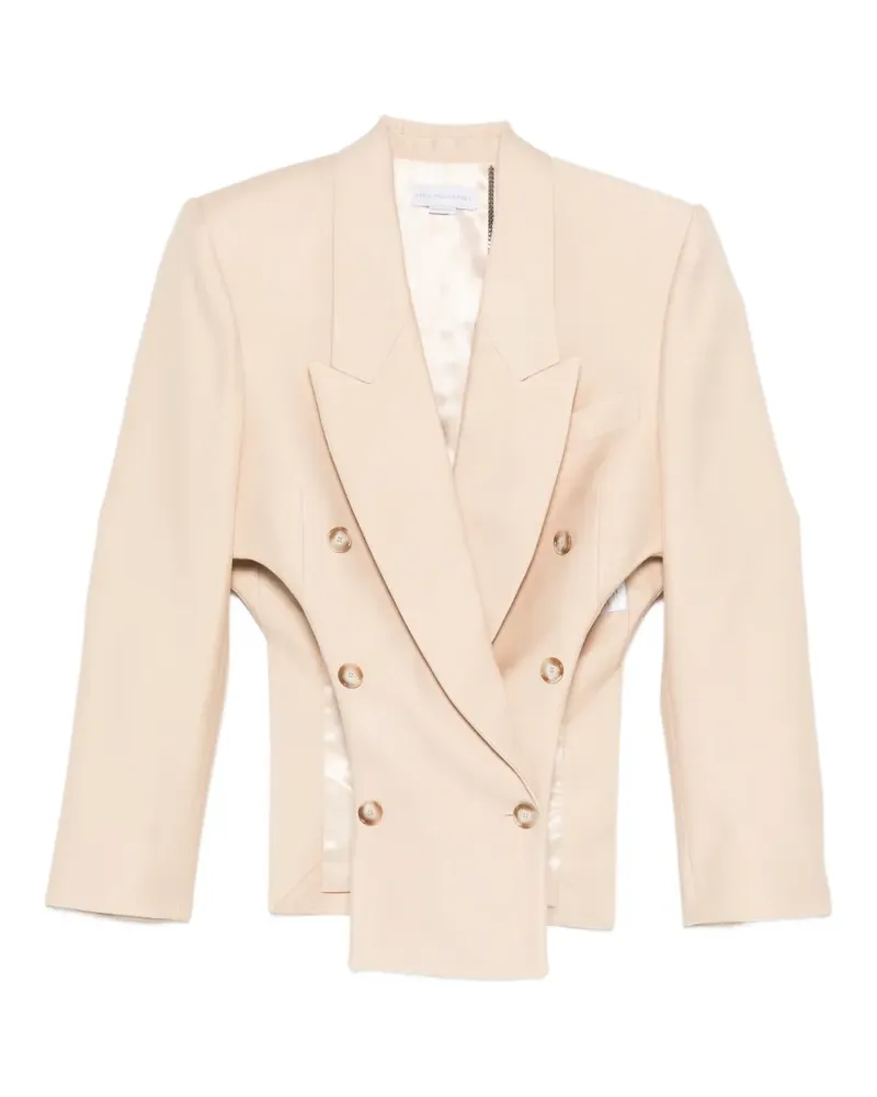 Stella McCartney double-breasted cut-out blazer - Nude Nude