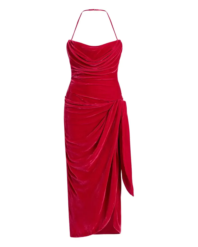 Cinq à Sept Drapiertes Noah Midikleid - Rot Rot