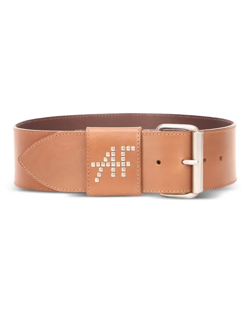 Alberta Ferretti Gürtel mit Nieten - Braun Braun