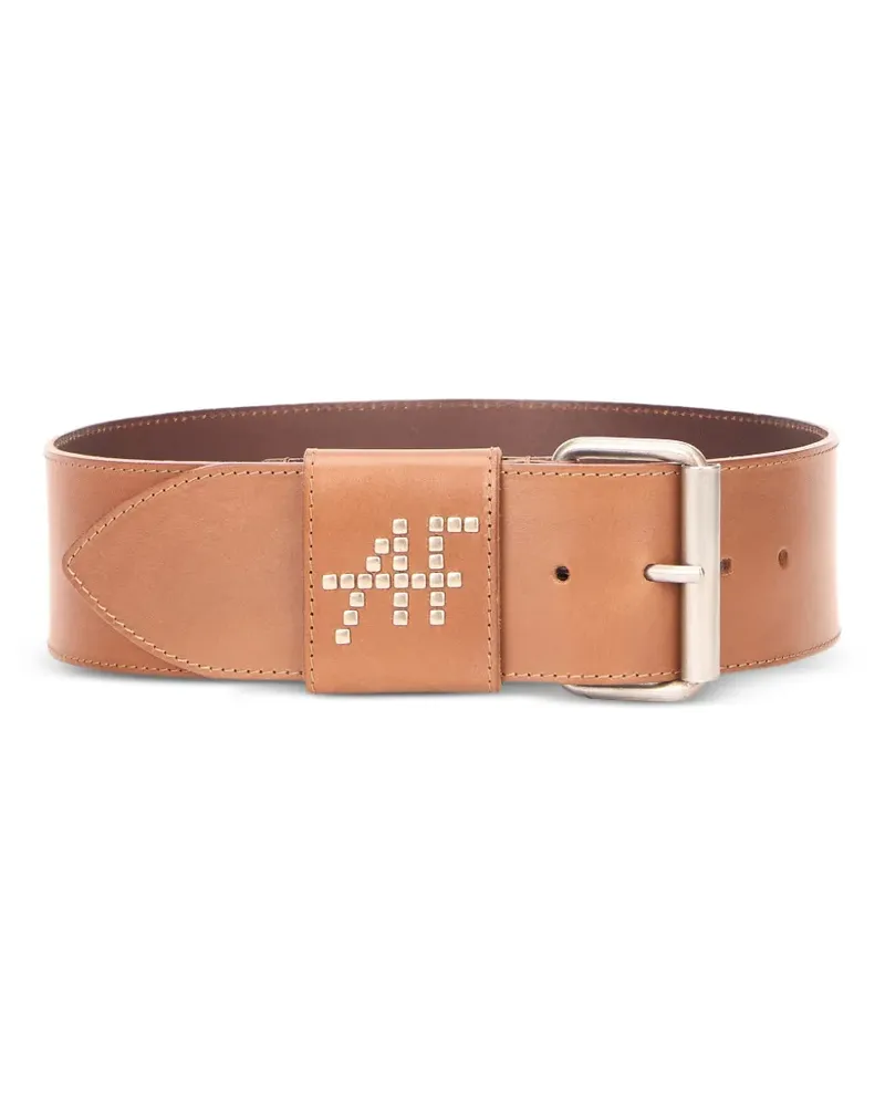 Alberta Ferretti Gürtel mit Nieten - Braun Braun