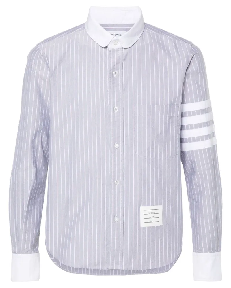 Thom Browne Gestreiftes 4-Bar Hemd - Blau Blau