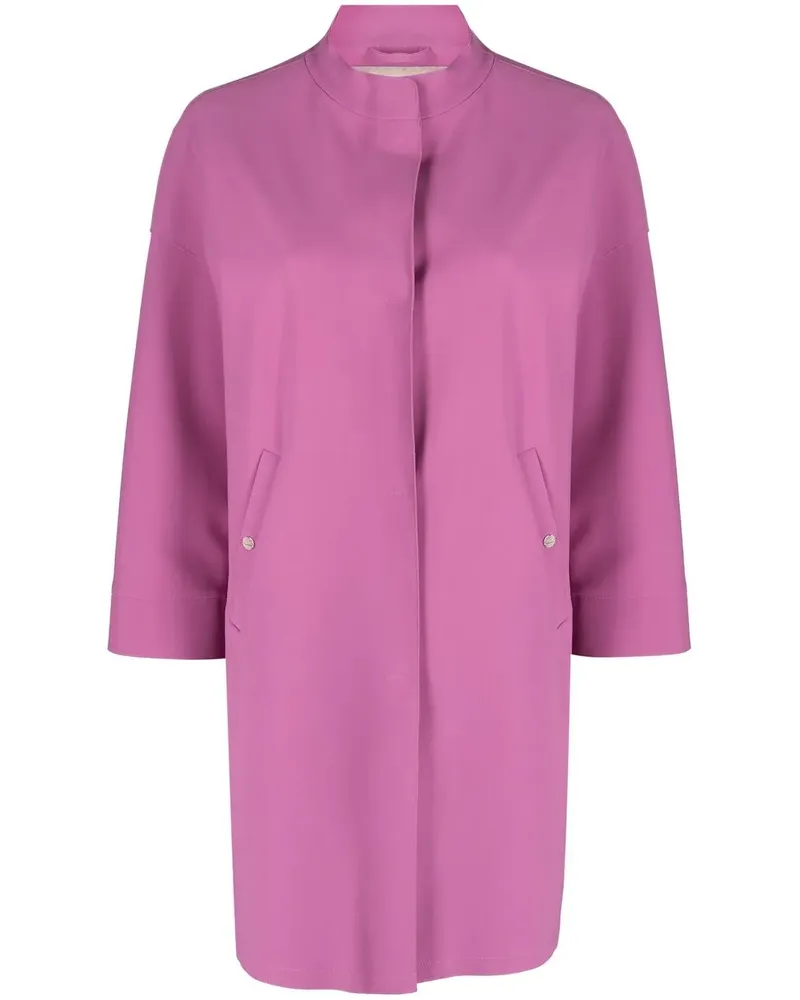 Herno Mantel mit verdecktem Verschluss - Rosa Rosa