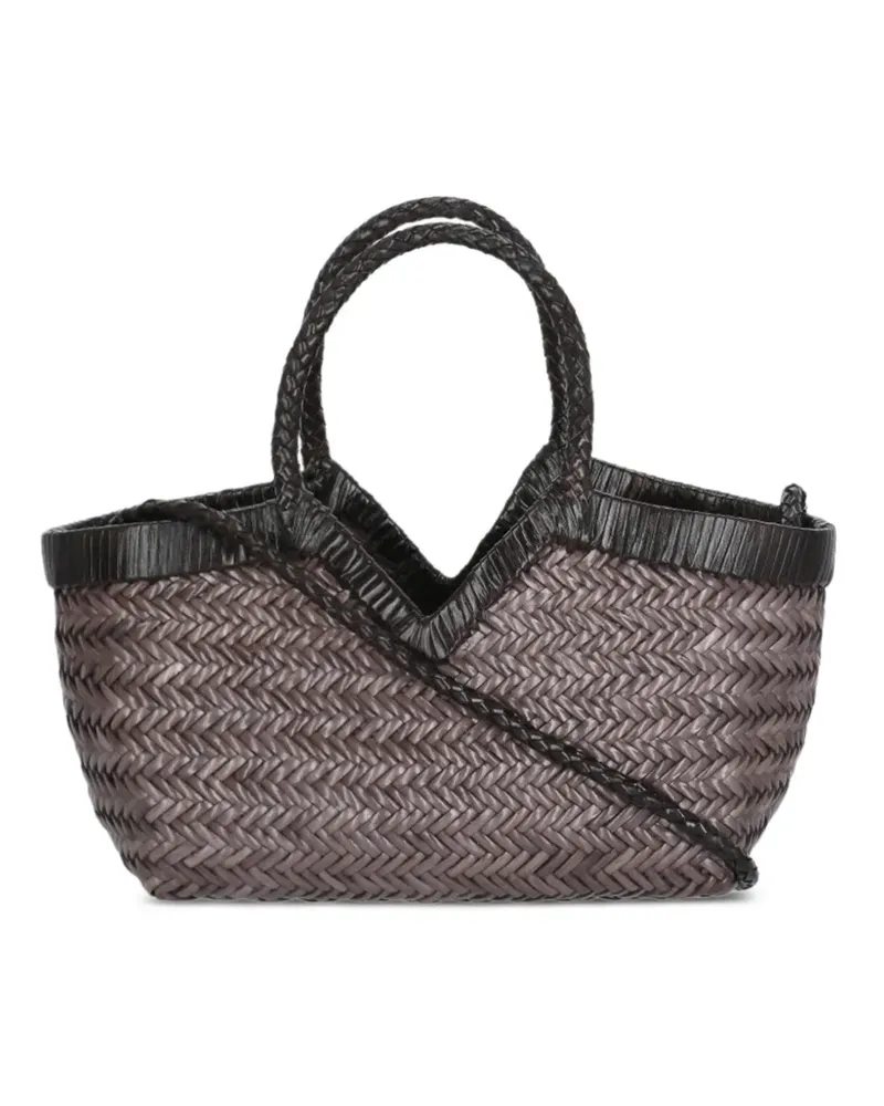 Bully Zweifarbige Monet Schultertasche mit Flechtdetail - Grau Grau