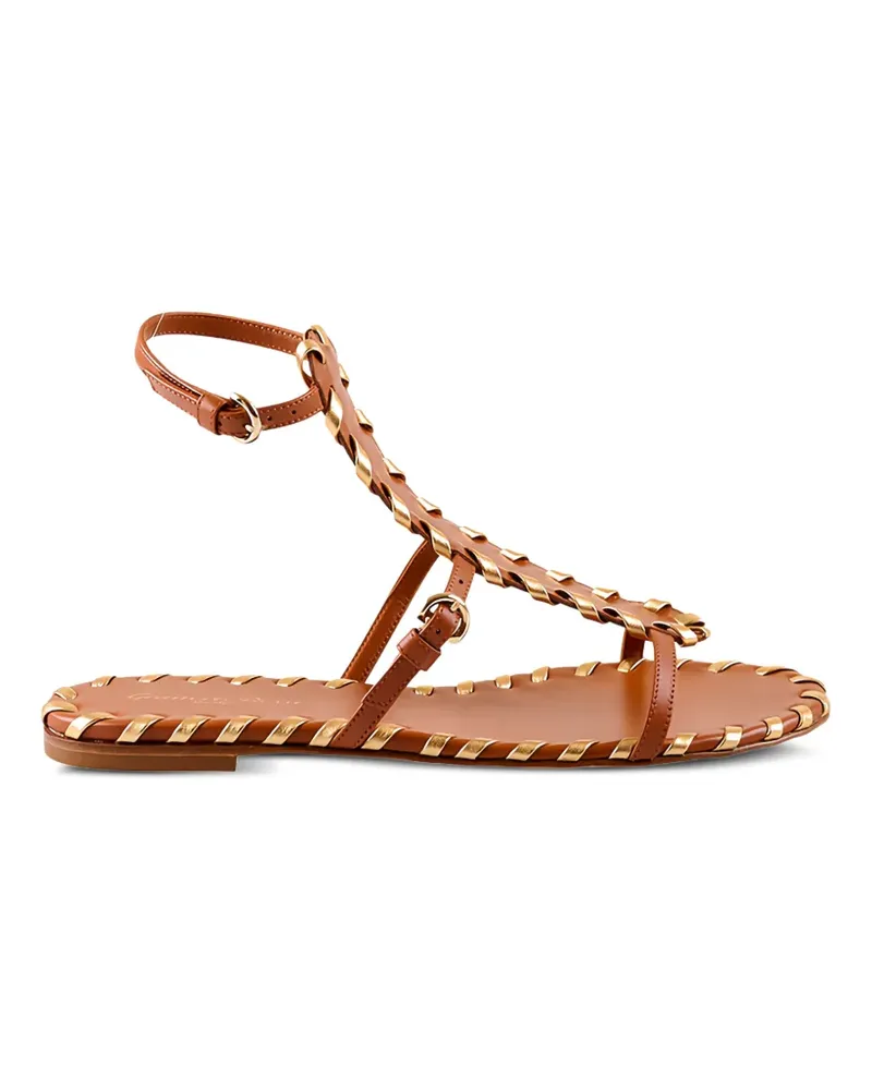 Gianvito Rossi whipstitch-trim ankle-strap sandals - Braun Braun